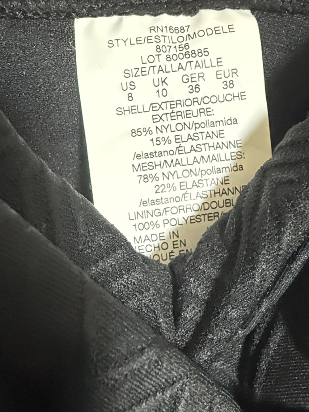 NWT Swim Solutions Black Ruched V-Neck One-Piece Sz 8 - Picture 6 of 9